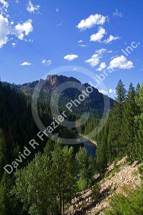 The Bitterroot River located in the Bitterroot National Forest near Darby, Montana, USA.