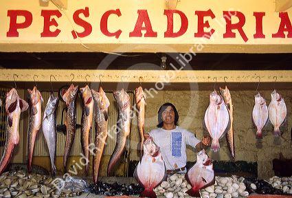 Fish market in Concon near Valpraiso, Chile.