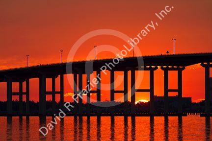 The Biloxi Bay Bridge carries U.S. Route 90 over Biloxi Bay between Biloxi and Ocean Springs, Mississippi, USA.