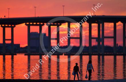 The Biloxi Bay Bridge carries U.S. Route 90 over Biloxi Bay between Biloxi and Ocean Springs, Mississippi, USA.