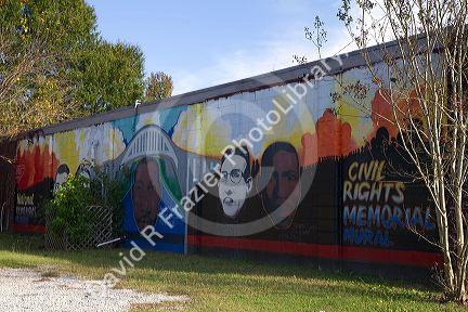 Mural at the Civil Rights Memorial at Selma, Alabama, USA.