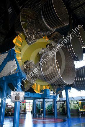 Saturn V on display inside the Davidson Center for Space Exploration building at the U.S. Space and Rocket Center located in Huntsville, Alabama, USA.
