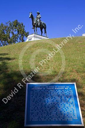 General Grant Statue at Grant's Headquarters within the National Military Park in Vicksburg, Mississippi, USA.