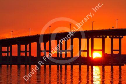 The Biloxi Bay Bridge carries U.S. Route 90 over Biloxi Bay between Biloxi and Ocean Springs, Mississippi, USA.