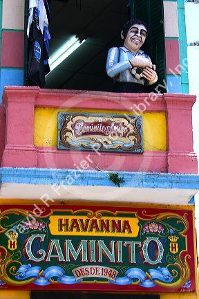 Colorful storefront in the La Boca barrio of Buenos Aires, Argentina.
