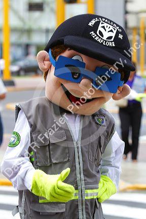 Crossing guards wearing costumes in the Miraflores district of Lima, Peru.