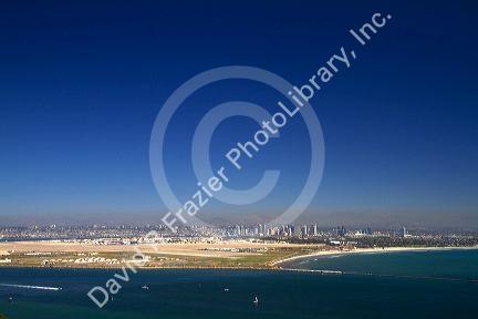 Scenic view of San Diego and Coronado Island from Point Loma, California, USA.