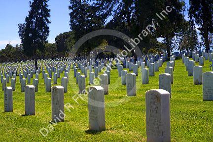 Fort Rosecrans National Cemetery at Point Loma, San Diego, California, USA.