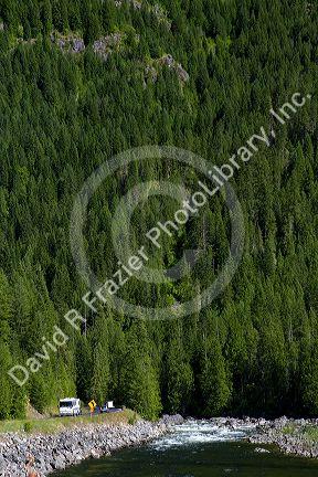 The Lochsa River along US-12 in north central Idaho, USA.