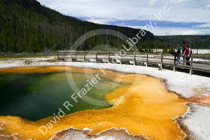 Emerald Pool at Black Sand Basin in Yellowstone National Park, Wyoming, USA.