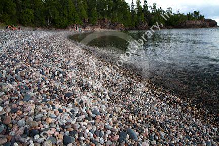 Rocky shore of Lake Superior, north of Sault Ste. Marie, Ontario, Canada.