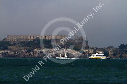 The Bay Monarch vessel of the Blue and Gold Fleet that provides San Francisco Bay cruises at San Francisco, California, USA.