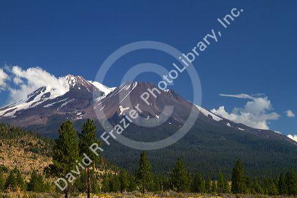 Mount Shasta north facing side located in Siskiyou County, California, USA.