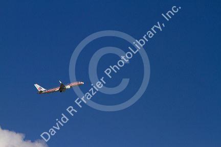 American Airlines Boeing 767 at take off from the Miami International Airport, Florida, USA.