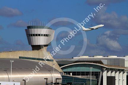 Boeing 737 at take off from the Miami International Airport, Florida, USA.