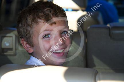 Seven year old boy in Tampa, Florida, USA.