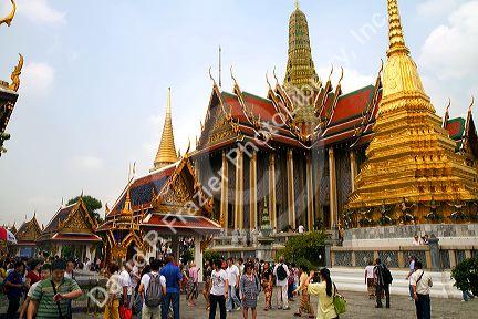 The Temple of the Emerald Buddha located within the precincts of the Grand Palace, Bangkok, Thailand.