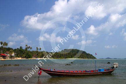 Fishing boat in the Gulf of Thailand on the island of Ko Samui, Thailand.