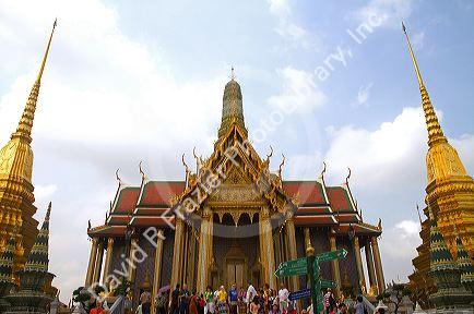 The Temple of the Emerald Buddha located within the precincts of the Grand Palace, Bangkok, Thailand.