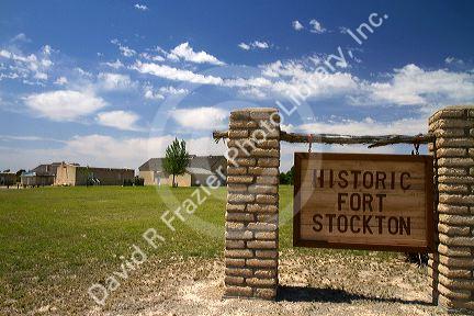 Historic Fort Stockton sign, Texas, USA.