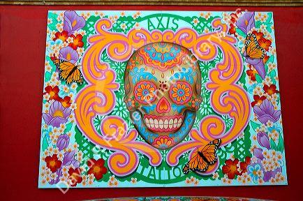 Mural on the side of a tattoo shop in Corpus Christi, Texas, USA.