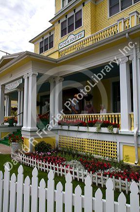 The Windermere Hotel located on Main Street on Mackinac Island located in Lake Huron, Michigan, USA.
