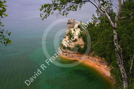 Miners' Castle at Pictured Rocks National Lakeshore located on the shore of Lake Superior in the Upper Peninsula of Michigan, USA.