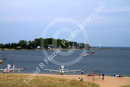 Seaplanes at Grand Marais, Michigan, USA.