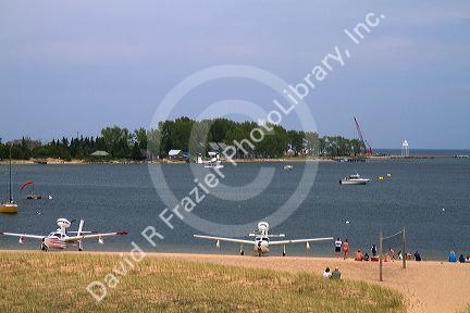 Seaplanes at Grand Marais, Michigan, USA.