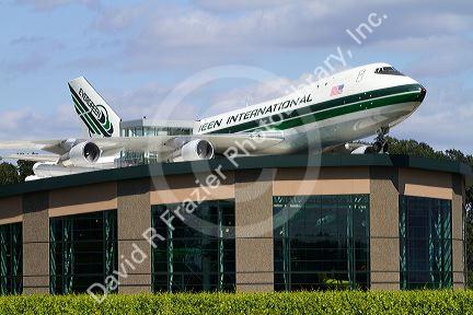 Exterior of the Evergreen Wings and Waves Waterpark located in McMinnville, Oregon, USA.