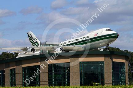 Exterior of the Evergreen Wings and Waves Waterpark located in McMinnville, Oregon, USA.