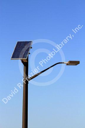 Solar powered street light in Venice, Florida, USA.