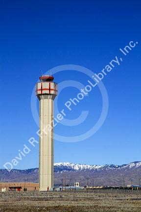 Air traffic control tower at the Boise airport, Ada County, Idaho, USA