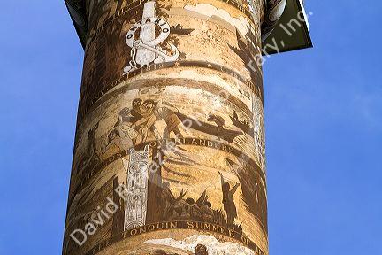 The Astoria Column is a tower overlooking the Columbia River on Coxcomb Hill at Astoria, Oregon, USA.