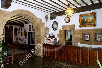 Interior of the Hotel los Infantes at Santillana del Mar, Cantabria, Spain.
