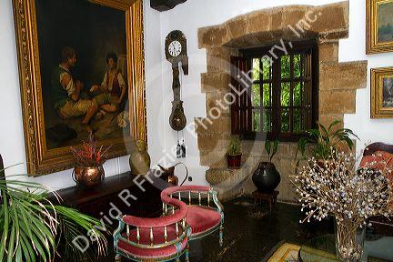 Interior of the Hotel los Infantes at Santillana del Mar, Cantabria, Spain.