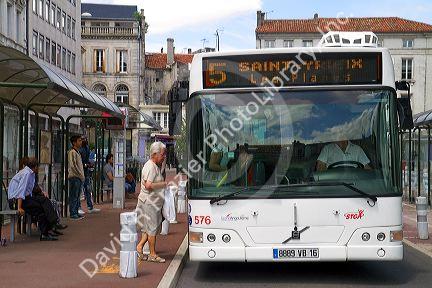 Public transportation bus at Angouleme in southwestern France.