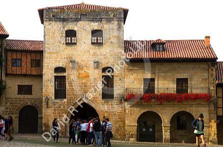 Building and street scene in Santillana del Mar, Cantabria, Spain.