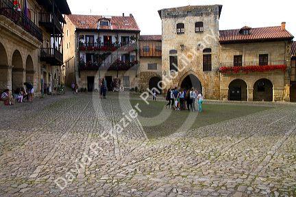Building and street scene in Santillana del Mar, Cantabria, Spain.
