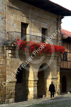 Building and street scene in Santillana del Mar, Cantabria, Spain.
