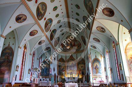 Interior of the St. Ignatius Mission located in St. Ignatius, Montana, USA.