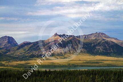 Scenic view of the Canadian Rockies in Waterton Lakes National Park, Alberta, Canada.