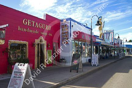 Restaurants and shops in Tarpon Springs, Florida, USA.
