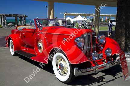 1934 Packard on display during the Tremains Art Deco Weekend  at Napier in the Hawke's Bay Region, North Island, New Zealand.