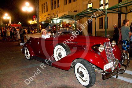 1934 Auburn vintage car on display during the Tremains Art Deco Weekend  at Napier in the Hawke's Bay Region, North Island, New Zealand.