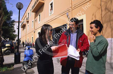 University students in Cagliari, Italy.