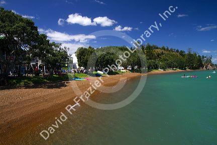 The waterfront town of Russell on the Bay of Islands, North Island, New Zealand.