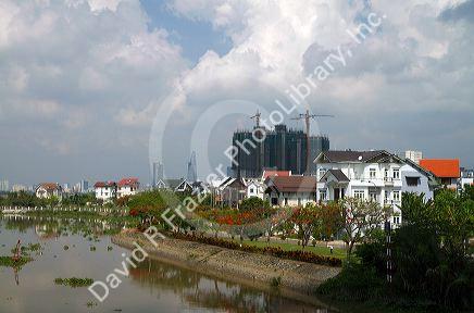 Modern housing in suburban Ho Chi Minh City, Vietnam.