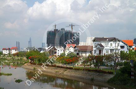 Modern housing in suburban Ho Chi Minh City, Vietnam.