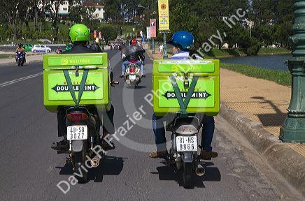 Doublemint Gum motor scooters in Da Lat, Vietnam.